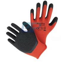 13G Red Polyester Black Rubber Latex Dip Gloves For Construction Gardening